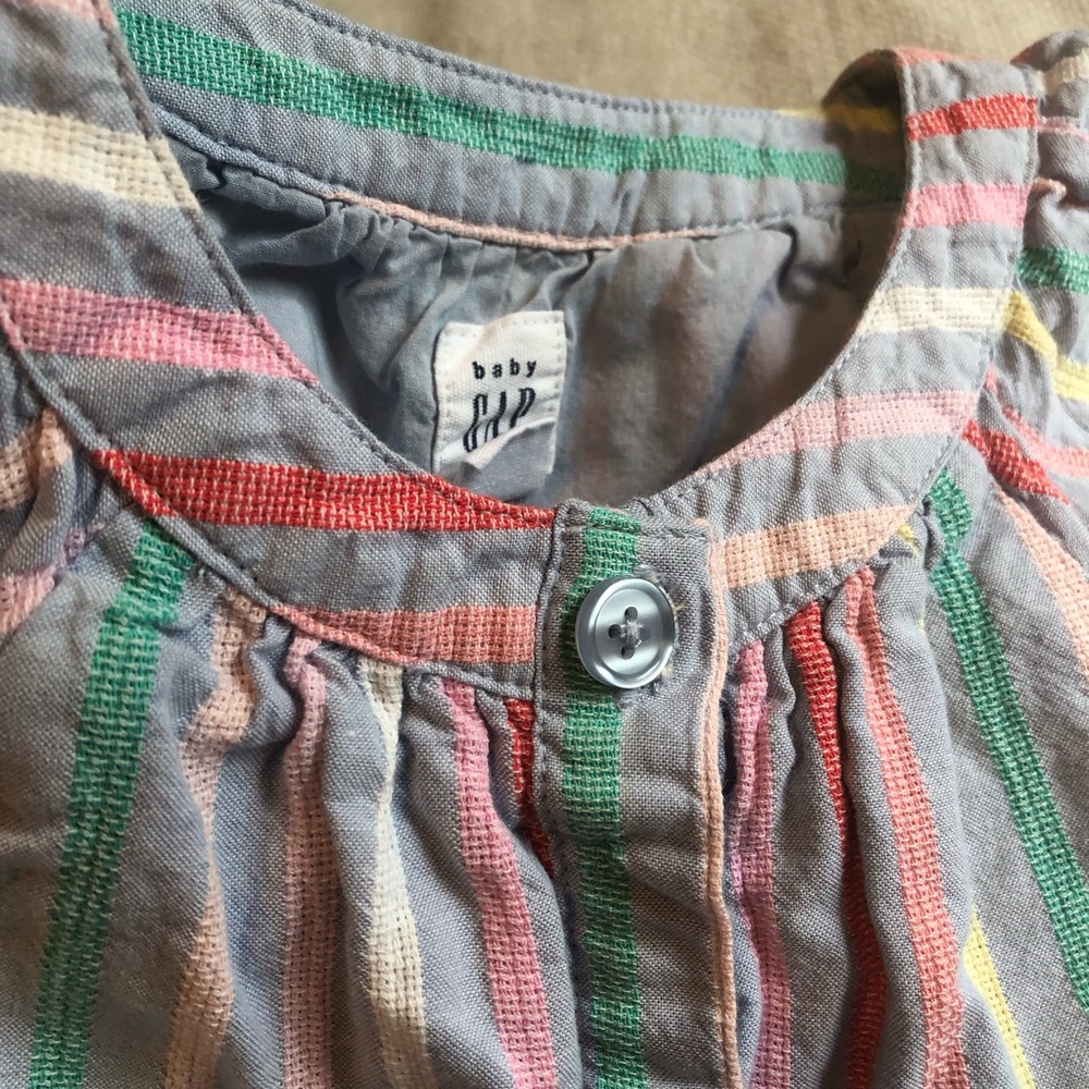 Gap chambray rainbow stripe dress size 3T
